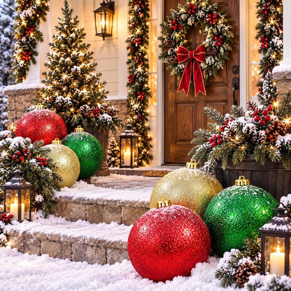Deekin - Paquete de 8 bolas de adornos de Navidad extra grandes, co...