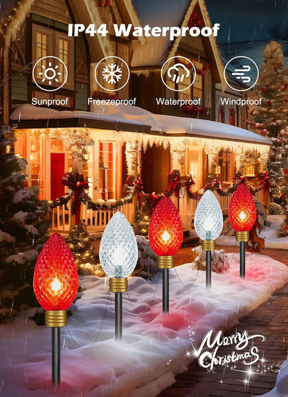 Brigtown Strawberry Super Jumbo C9 Luces de camino de Navidad para...