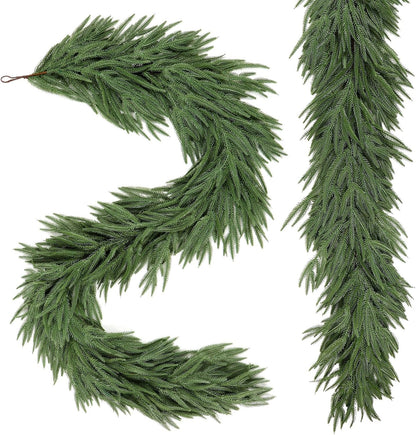 2 guirnaldas de Navidad de 12 pies, guirnalda artificial de pino No...