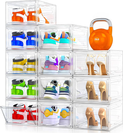 Paquete de 12 organizadores de zapatos, cajas de almacenamiento api...