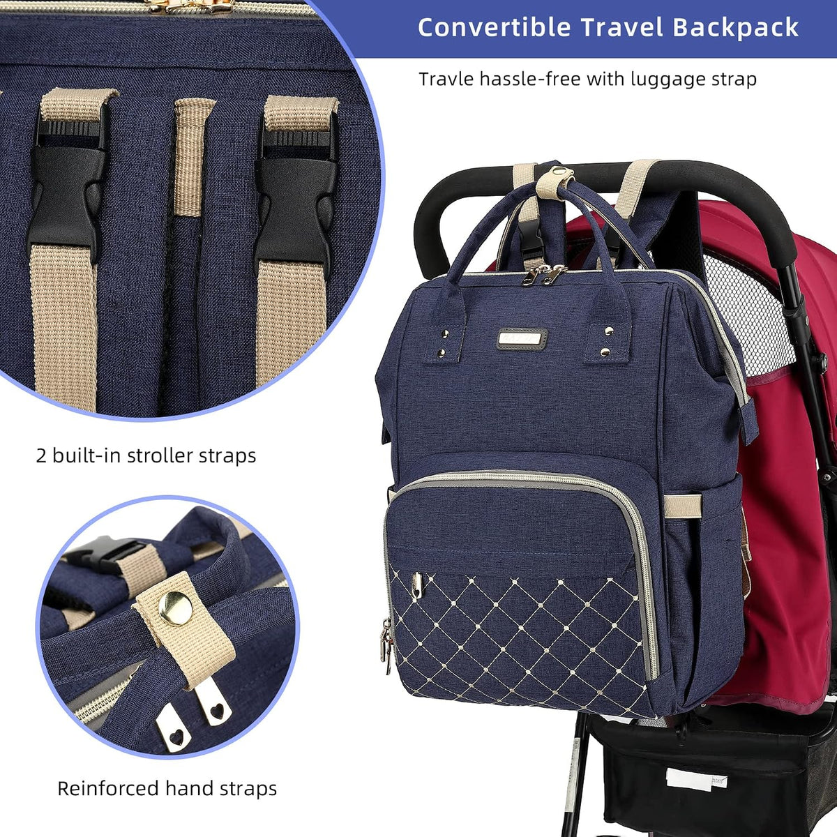Mochila para pañales, bolsas de pañales para bebés, niñas y niños,...