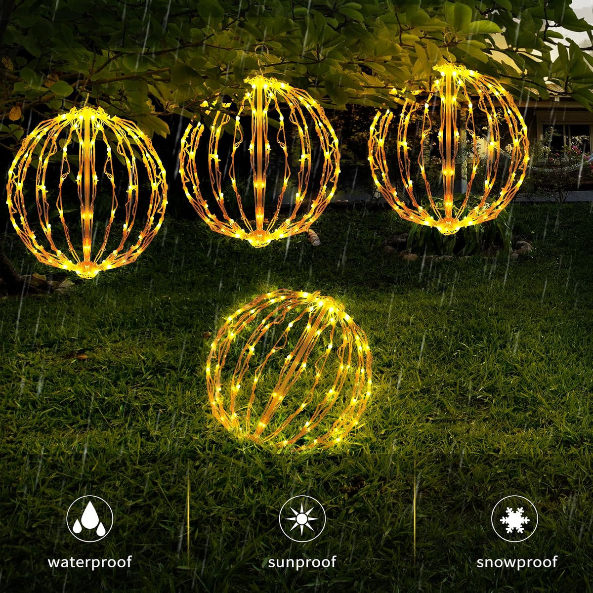 COVBOARD Globo de luz LED de Navidad de 12 pulgadas (paquete de 3)...