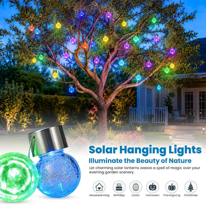 SOLPEX Faroles colgantes solares de Navidad, adornos para exteriore...