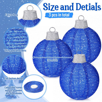 3 bolas de Navidad grandes de 12 pulgadas, adornos emergentes, purp...