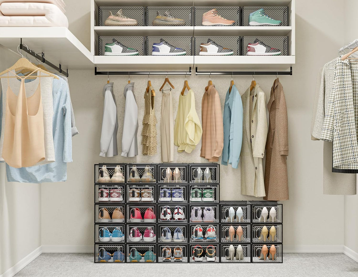 SIMPDIY Almacenamiento de zapatos, paquete de 12 organizadores de z...