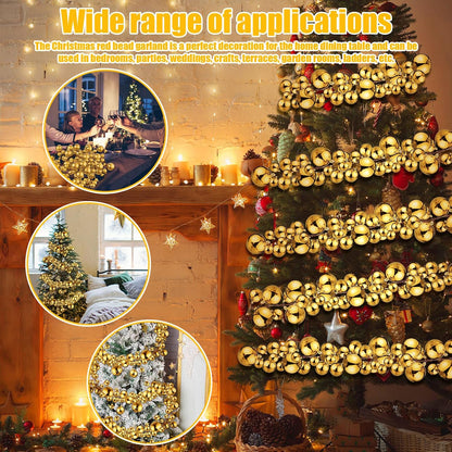 Yuxung - 2 guirnaldas de bolas de Navidad de 6 pies, color dorado |...