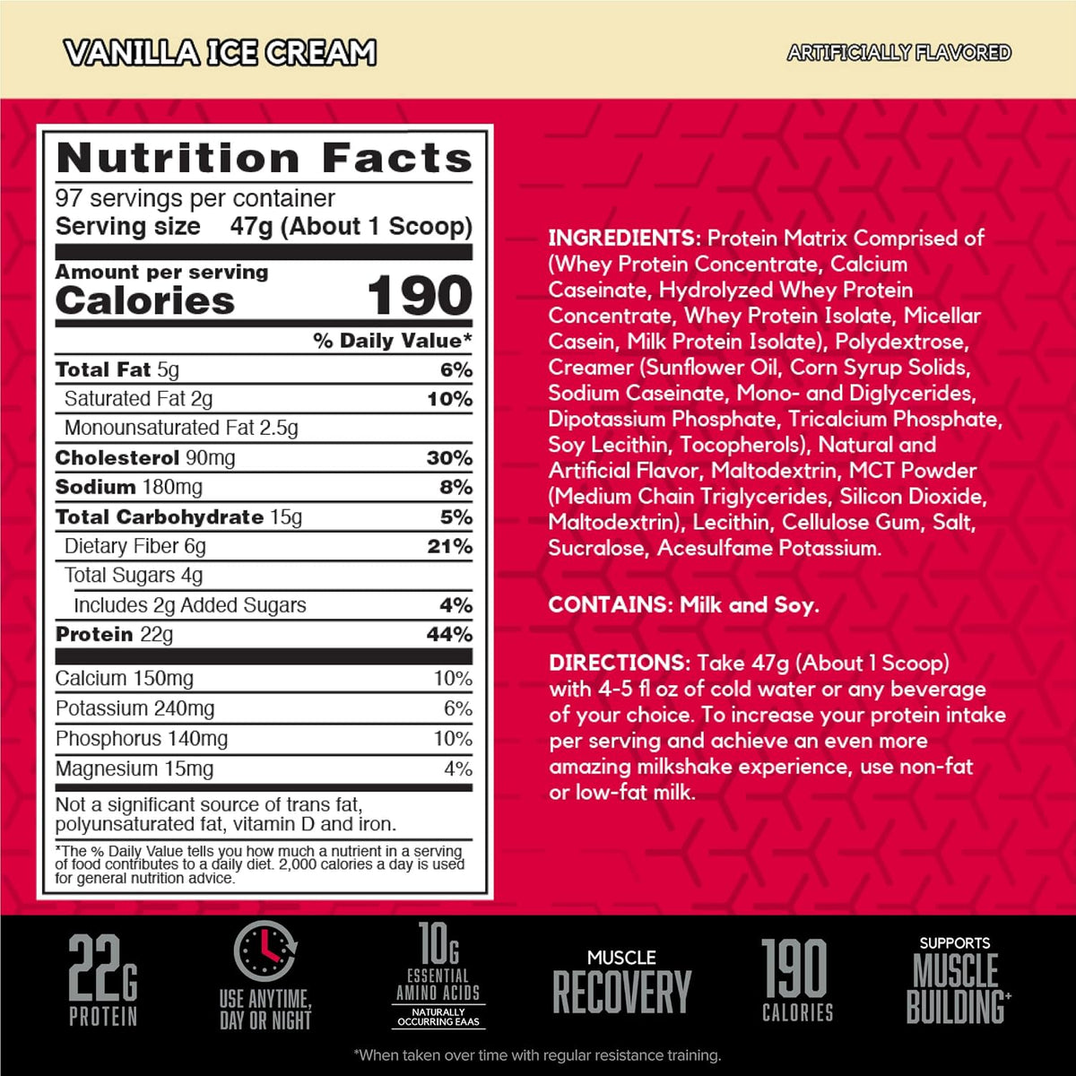 BSN SYNTHA-6 Proteína en polvo premium, helado de vainilla, 97 porc...