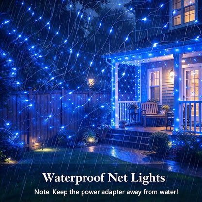 Joomer Luces de red de Navidad de 12 pies x 5 pies, luces de malla...