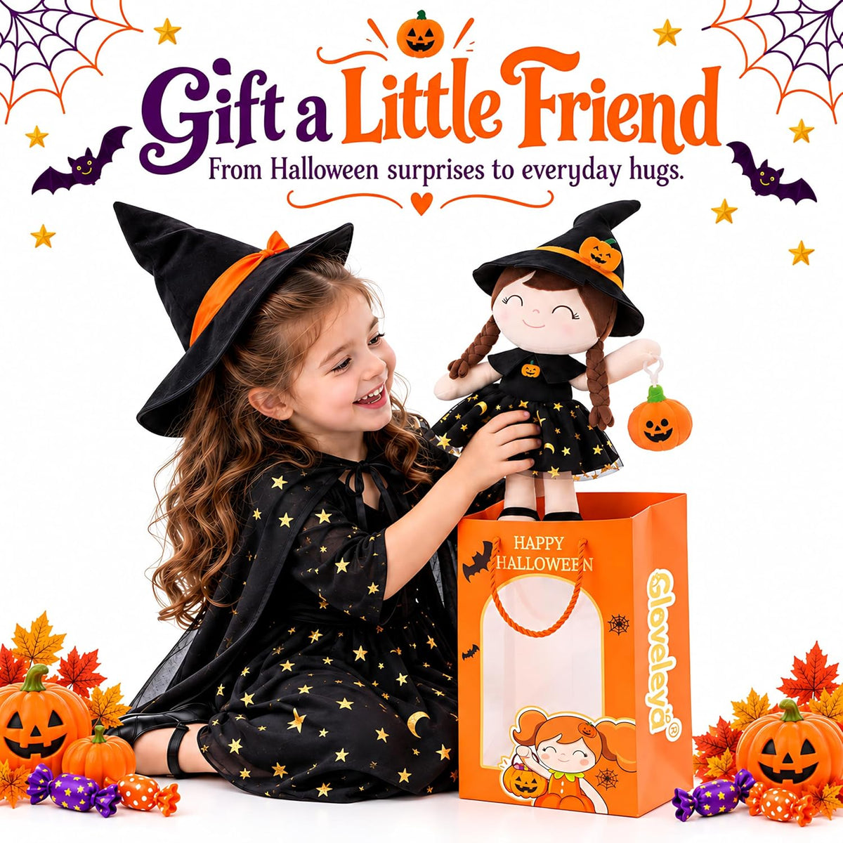 Gloveleya Juguete de peluche suave de Halloween, regalos para niña,...