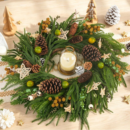 Corona de Navidad de 24 pulgadas con luces, coronas de Navidad | No...
