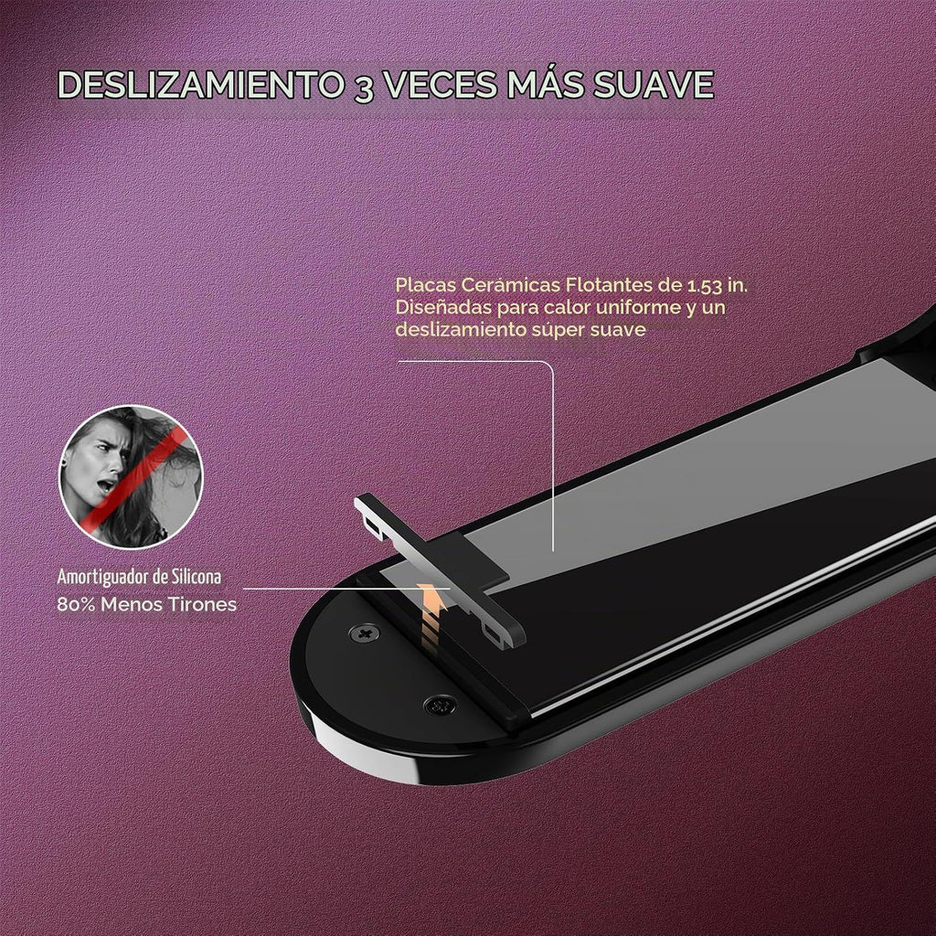 Cepillo alisador de pelo de hierro plano TYMO 2 en 1, peine calient...
