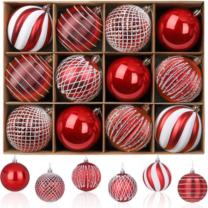 SHareconn - Esferas de Navidad, 12 piezas, 80 mm, plástico inastill...