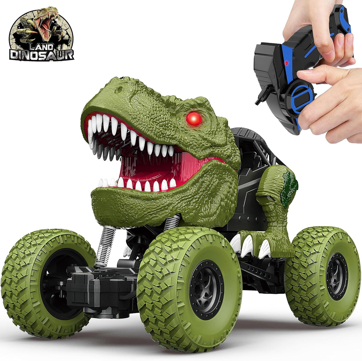YEZI Coche de dinosaurio a control remoto para niños y niños, camió...