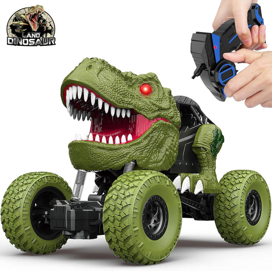 YEZI Coche de dinosaurio a control remoto para niños y niños, camió...