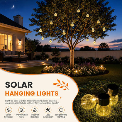 GIGALUMI Luces solares al aire libre colgante linterna decoración d...