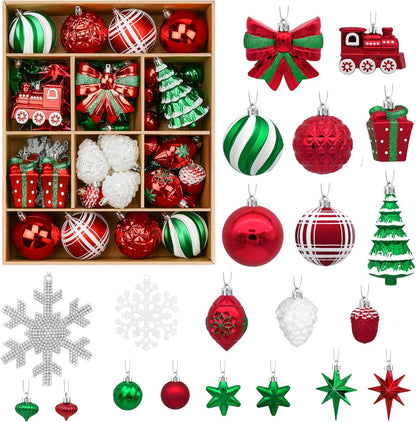 Alupssuc - Juego de 82 bolas de Navidad clásicas, color rojo | Jueg...