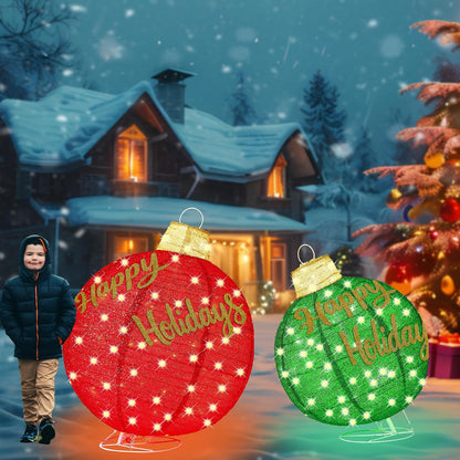 Juego de 2 adornos navideños iluminados de 3 pies, ampliables para...