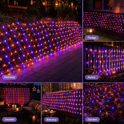 Dazzle Bright 360 luces LED de red de Halloween, 12 pies x 5 pies,...
