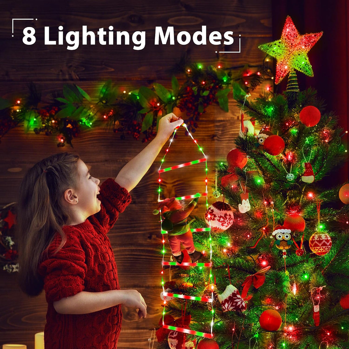 Toodour Luz LED de Navidad, luces decorativas de escalera de Navida...