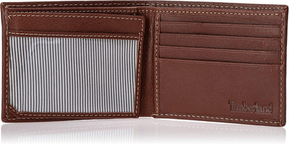 Timberland Billetera plegable de cuero para hombre, color coñac (Hu...