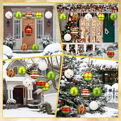 Wettarn Juego de 8 adornos grandes de Navidad de 6 pulgadas con pur...