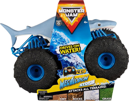 Monster Jam Camión Monster RC todo terreno Megalodon Storm | Drive...