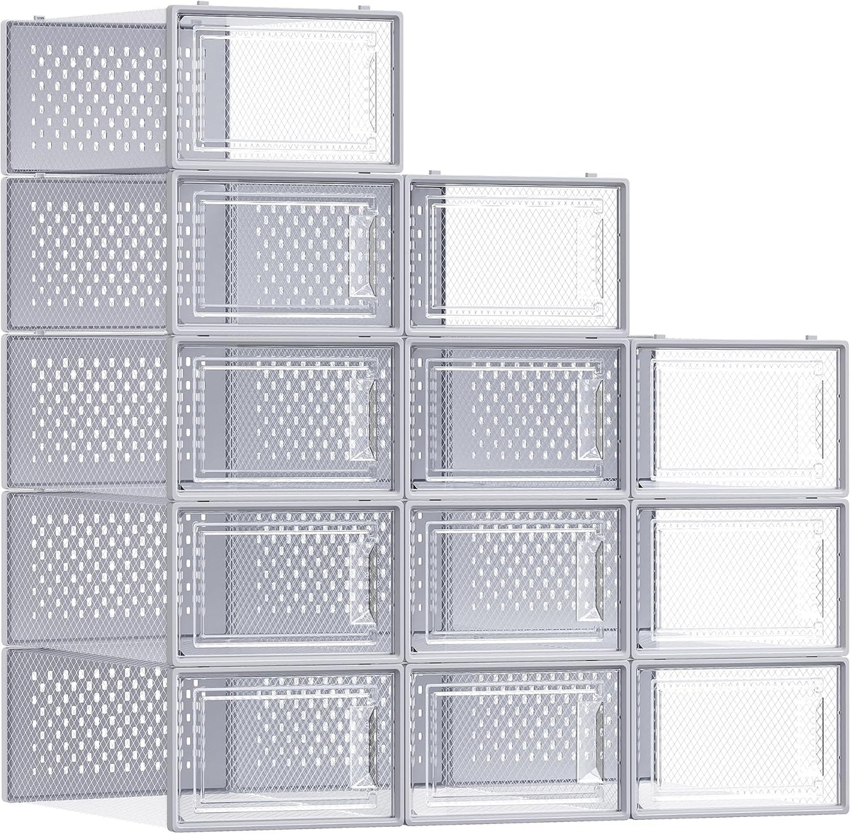 SONGMICS Cajas de zapatos, caja de plástico transparente, paquete d...