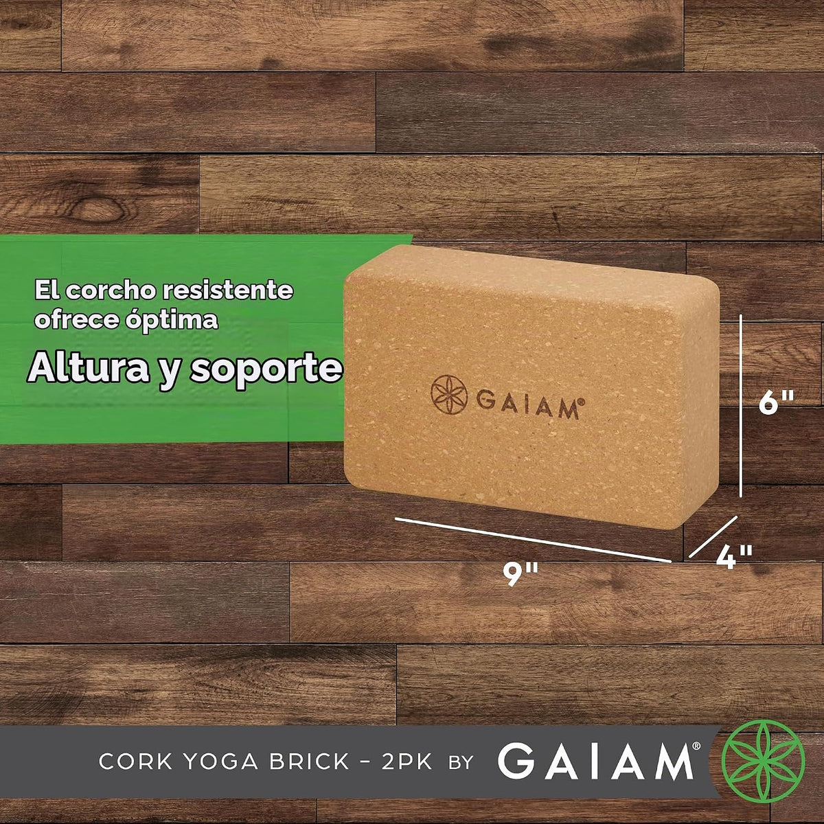 Gaiam Bloque de yoga \u2013 Espuma EVA sin látex \u2013 Superficie...
