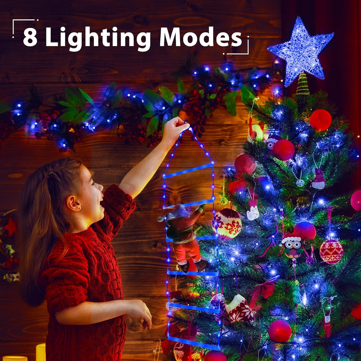 Toodour Luz LED de Navidad, luces decorativas de escalera de Navida...