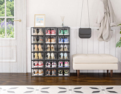 SIMPDIY Almacenamiento de zapatos, paquete de 12 organizadores de z...