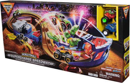 Monster Jam Supercharge Speedway Monster Truck Juego de juego, esca...