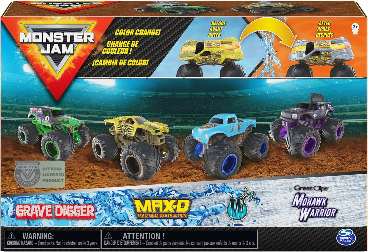 Monster Jam, Official Reveal The Steel - Paquete de 4 camiones mons...