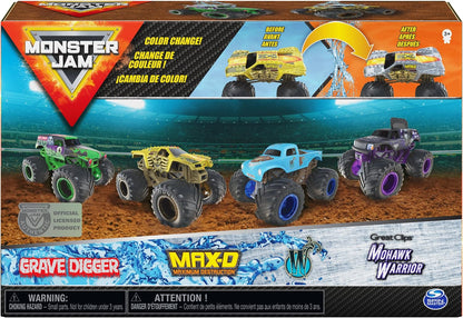 Monster Jam, Official Reveal The Steel - Paquete de 4 camiones mons...