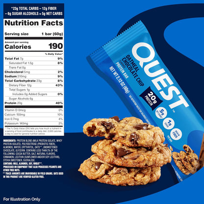 Quest Nutrition Barras de proteína de avena con chispas de chocolat...