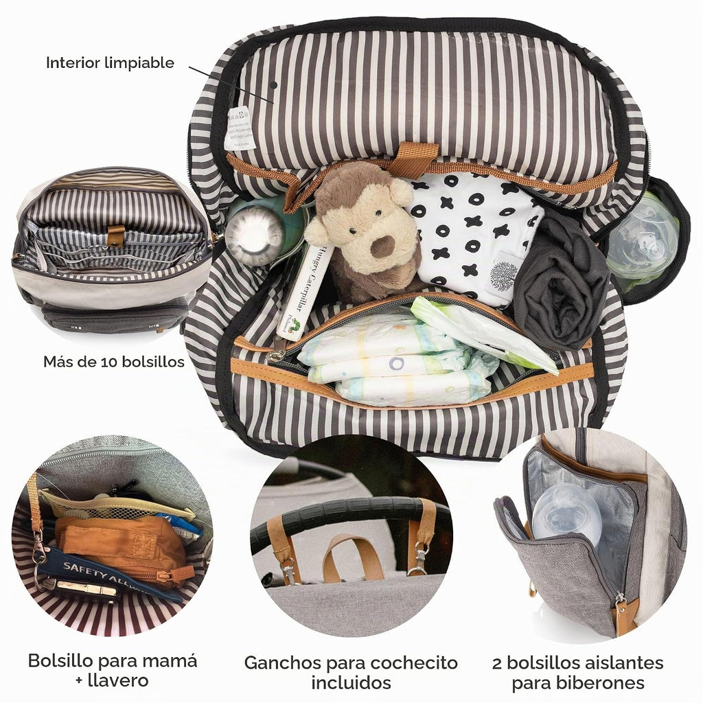 Parker Baby Co. - Mochila para pañales con cambiador, color crema |...