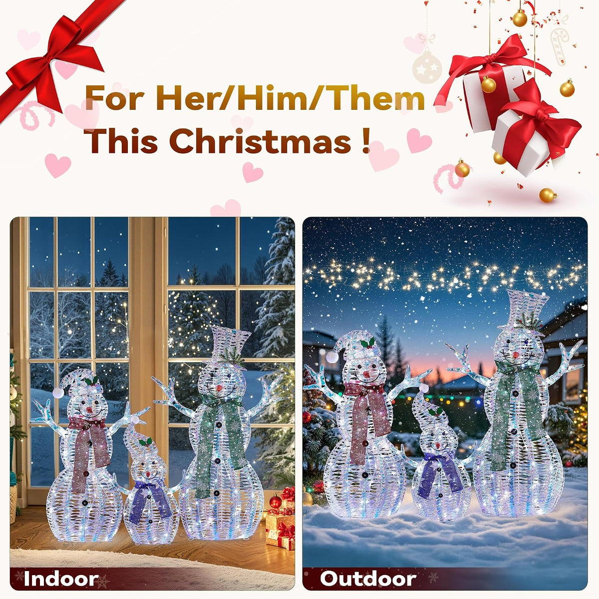 Ultym Decoraciones familiares grandes de muñeco de nieve navideño c...