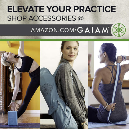 Gaiam - Tapete de yoga con estampado, antideslizante para ejercicio...