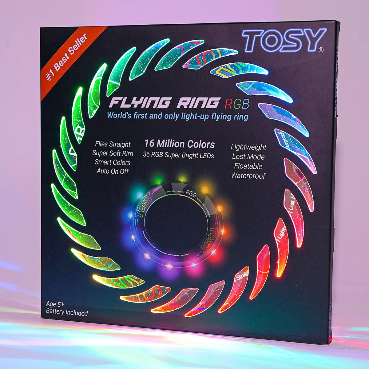 TOSY - Anillo volador \u2013 36 LED RGB multicolor, súper brillante...