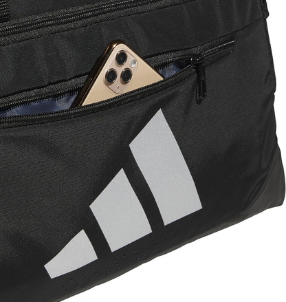 adidas Defender - Maleta deportiva, color negro\/plateado metálico,...