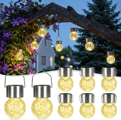 SOLPEX - Luces solares colgantes para exteriores, paquete de 8 luce...