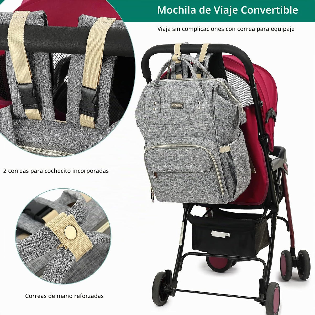 GAIVP Mochila para pañales, bolsas de pañales para bebés, niñas y n...