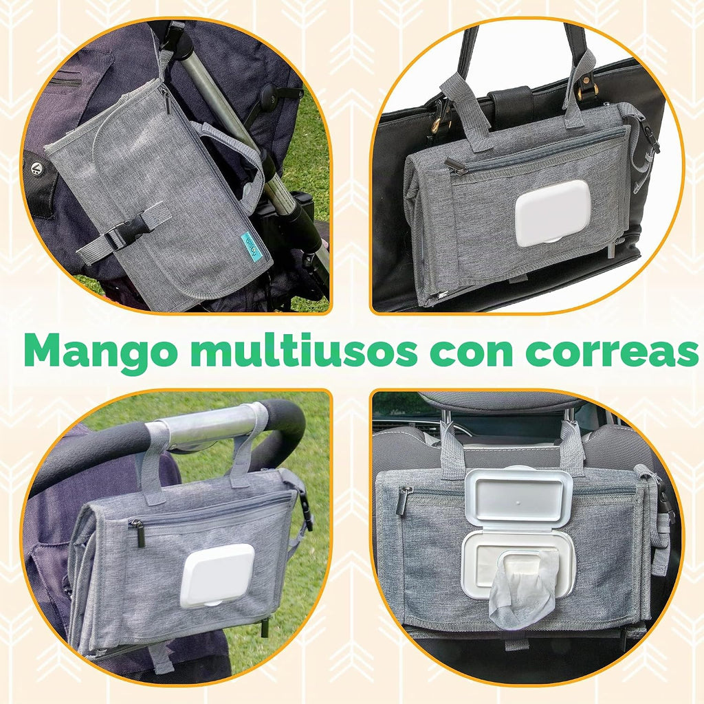 Kopi Baby - Cambiador de pañales portátil con bolsillo para toallit...