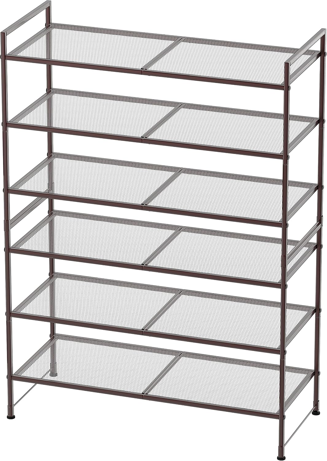 Simple Houseware Zapatero apilable de malla de 3 niveles, bronce |...
