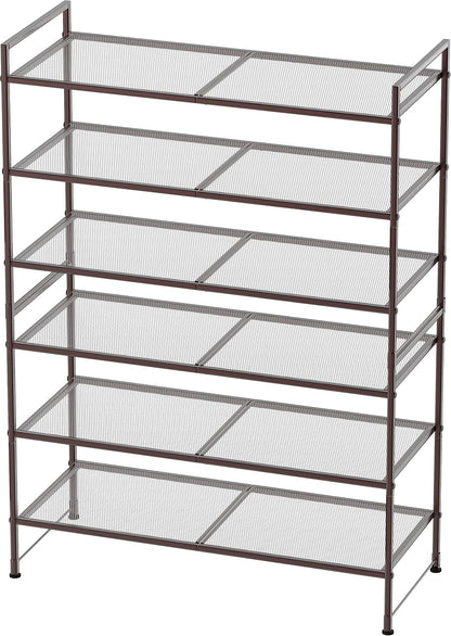 Simple Houseware Zapatero apilable de malla de 3 niveles, bronce |...