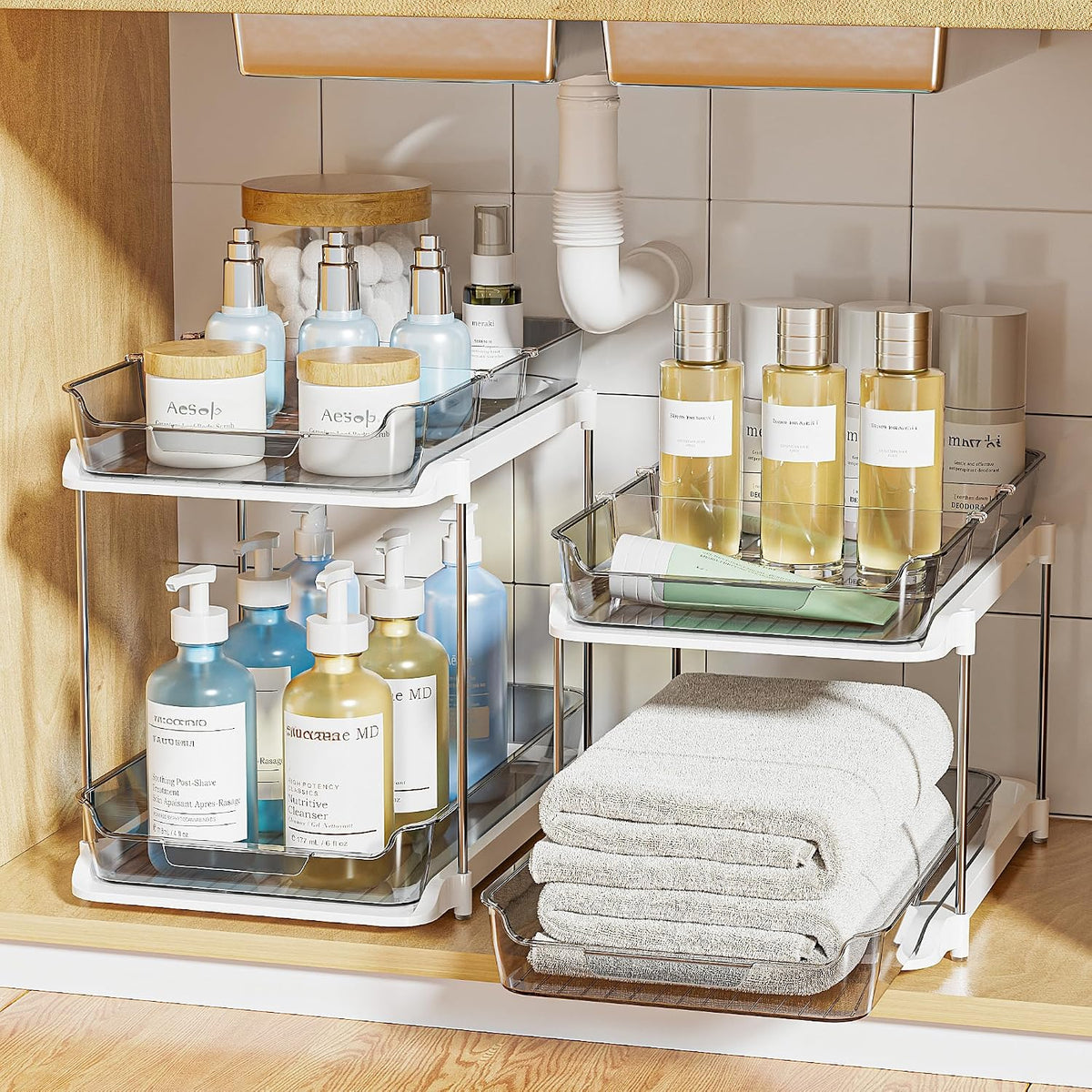 Delamu Organizadores y Almacenamiento Multiusos para Baño Debajo de...