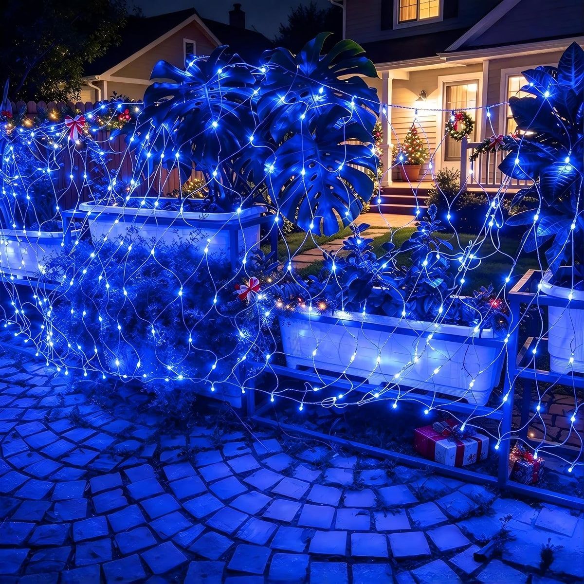 Joomer Paquete de 2 luces de red de Navidad de 12 pies x 5 pies | C...