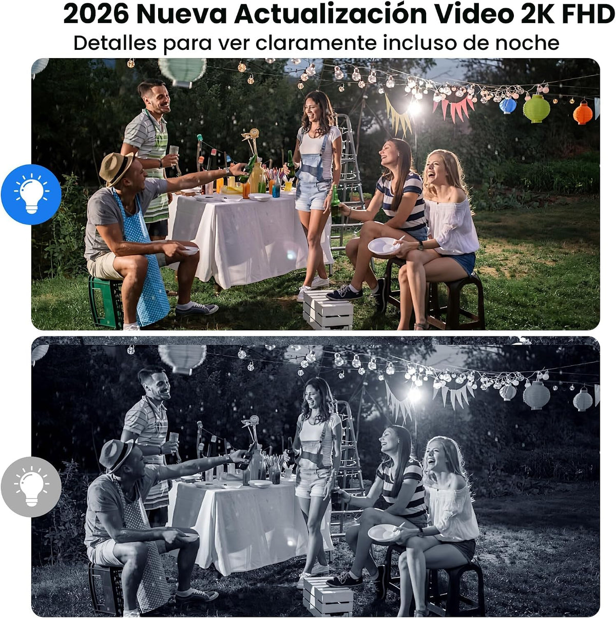 Cámaras de seguridad 2K actualizadas 2026 inalámbricas para exterio...
