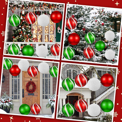 Wettarn Juego de 8 grandes bolas de ornamento de Navidad de 6 pulga...