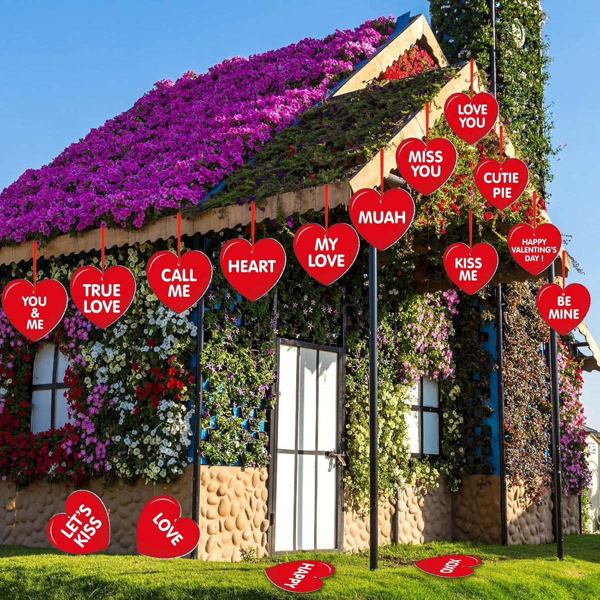 Rtteri 30 adornos de corazón colgantes para el día de San Valentín...