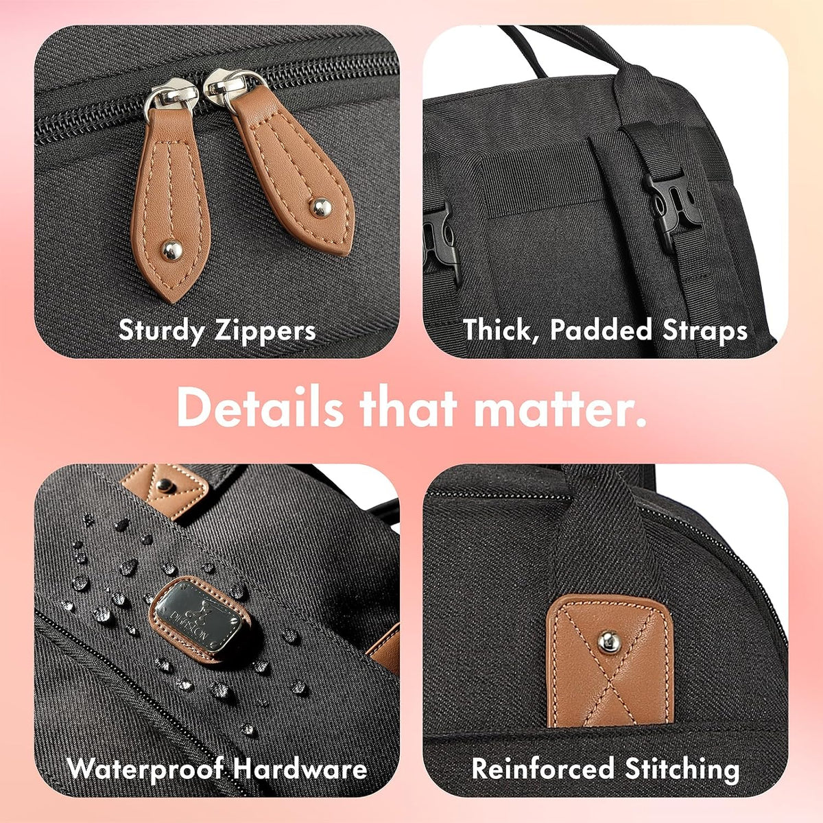 Dikaslon Mochila para pañales con cambiador portátil, funda para ch...